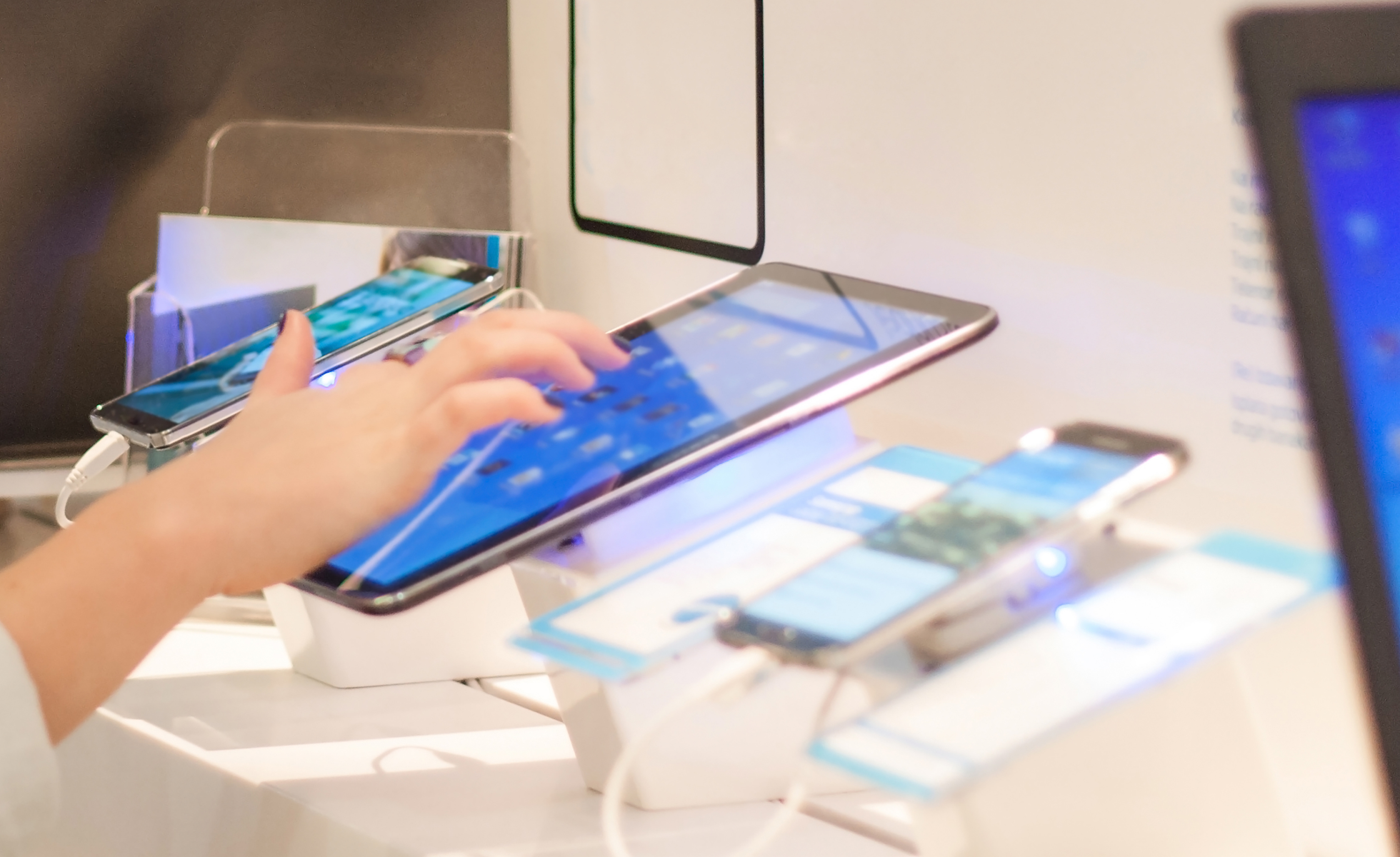 Tablets on display